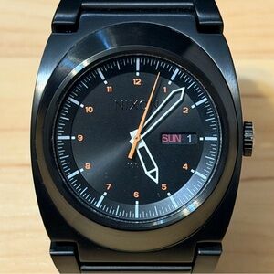 Nixon The Don You Know All Black Stainless Men's Analog Surf Watch Men RUNS +Box
